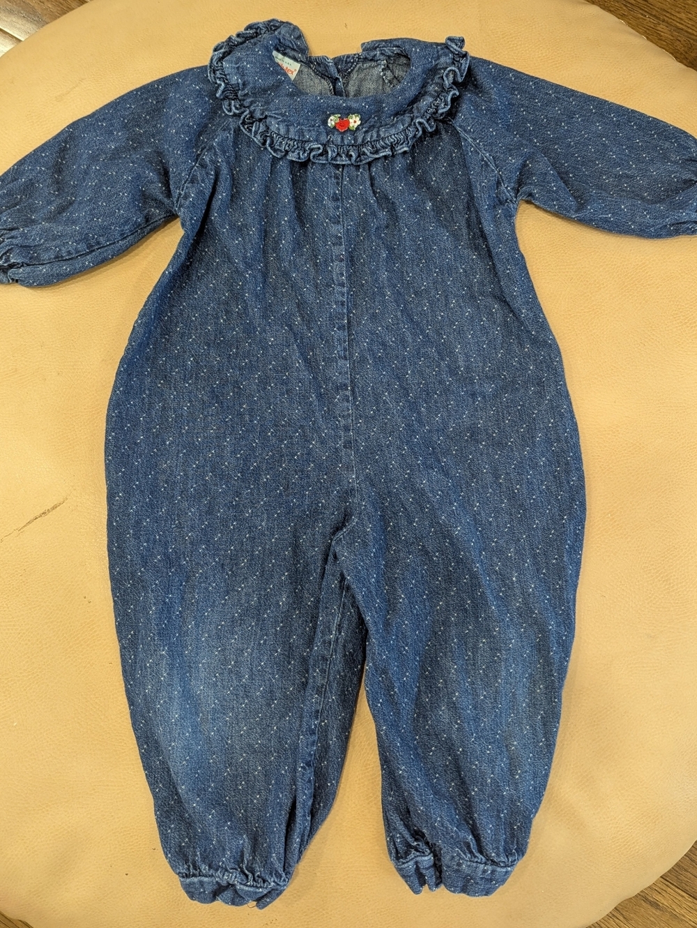 Vintage Health-Tex Floral Denim Romper Size 3t